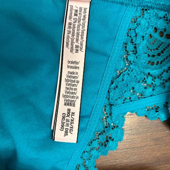 Victoria’s Secret Bralette Women’s Size XL Blue Wireless Front Closure - Picture 15 of 16